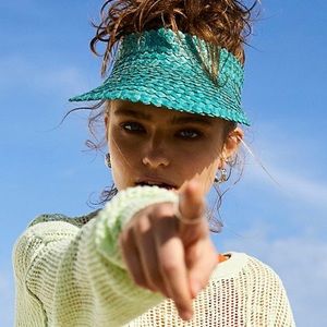 Free People Baha Straw Visor - NEW W/OUT TAGS